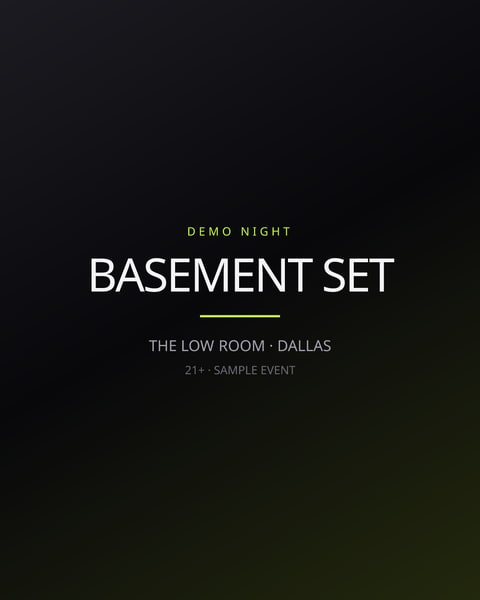 Flyer for Demo Night: Basement Set